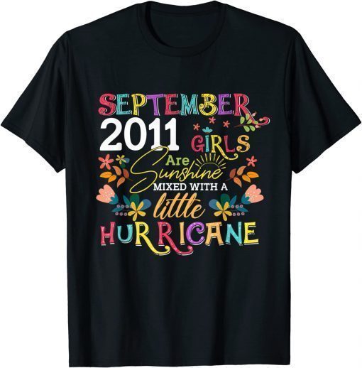 September 2011 Girls Are Sunshine Cute 11 Years Old Birthday Funny T-Shirt