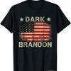 Dark Brandon Biden Political Humour American Flag Tee Shirt