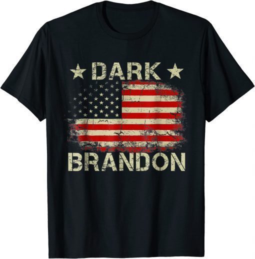 Dark Brandon Biden Political Humour American Flag Tee Shirt