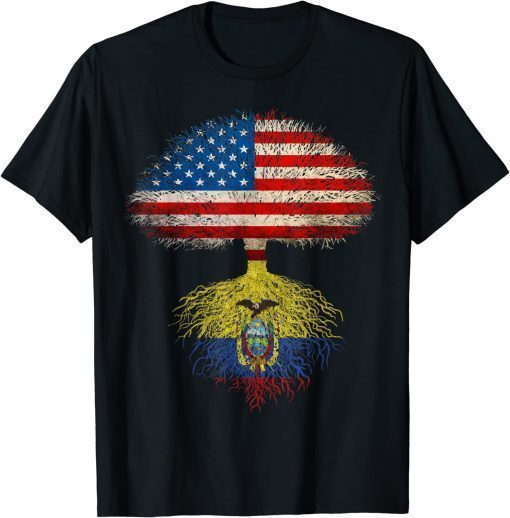 American Flag Ecuador Roots Ecuadorian Flag Shirt