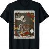 The Reader Tarot Card Funny Skeleton Librarian Halloween Shirt