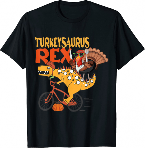 Turkeysaurus Rex Dab Turkey Dino Toddler Boys Thanksgiving Tee Shirt