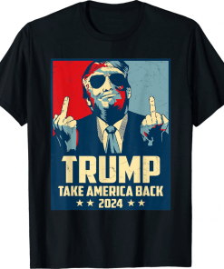 Funny Trump 2024 flag take America back T-Shirt