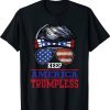 American Flag Sunglasses KEEP AMERICA TRUMPLESS Funny T-Shirt