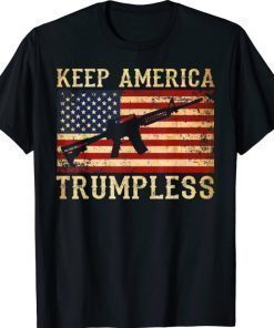 Keep America Trumpless Funny Saying Vintage American Flag T-Shirt