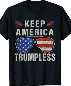 American Flag Sunglasses Keep America Trumpless Classic T-Shirt