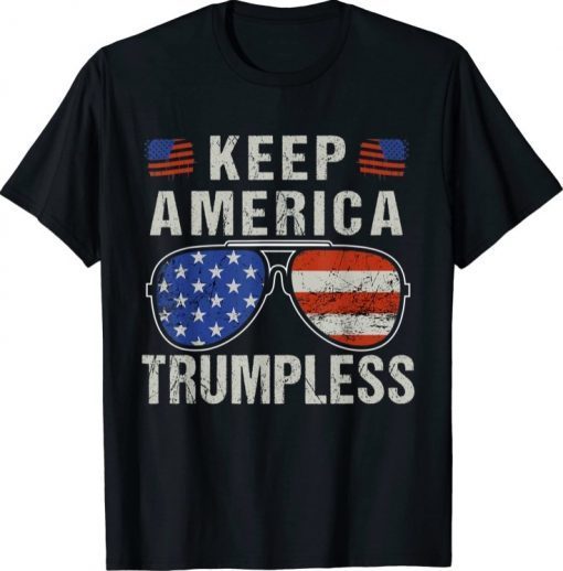 American Flag Sunglasses Keep America Trumpless Classic T-Shirt