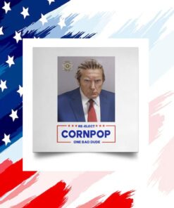Trump Mugshot Re-Elect Cornpop One Bad Dude 2024 Pillow