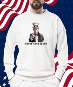 Never Surrender Trump Mugshot Art Design T-Shirt