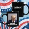 Donald Trump 2024 Never Surrender Black Mugs