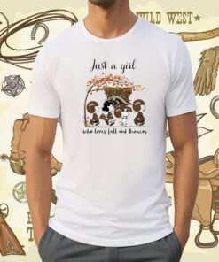 Just A Woman Who Loves Fall And Western Michigan Broncos Peanuts Cartoon Gift Shirts