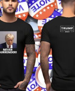 Trump Shares Mugshot Never Surrender Shirt