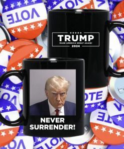 Trump Shares Mugshot Never Surrender Shirt