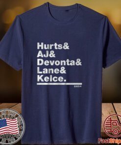 Philly Ampersand Stars Jalen Hurts Aj Brown Devonta Smith Lane Johnson And Jason Kelce 2023 Shirt