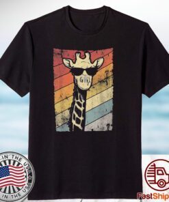 Retro Vintage Giraffe Sunglasses Gift Funny Animal Lover 2023 Shirt