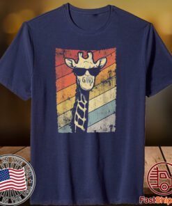 Retro Vintage Giraffe Sunglasses Gift Funny Animal Lover 2023 Shirt