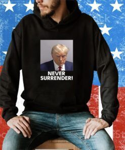 Donald Trump Never Surrender Lady’s Cropped Hoodie TShirt