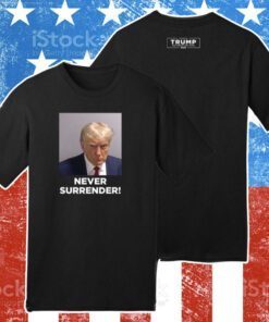 Donald Trump Never Surrender Lady’s Cropped Hoodie TShirt