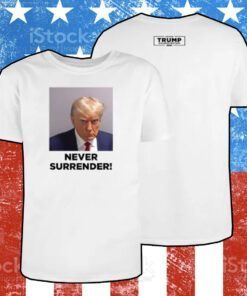 Donald Trump Never Surrender Lady’s Cropped Hoodie TShirt