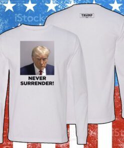 Donald Trump Never Surrender Lady’s Cropped Hoodie TShirt