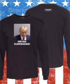 Donald Trump Never Surrender Lady’s Cropped Hoodie TShirt