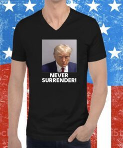 Donald Trump Never Surrender Lady’s Cropped Hoodie TShirt