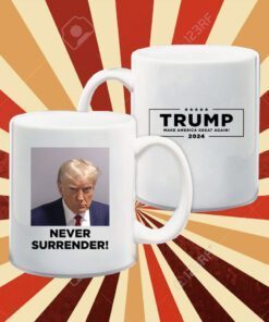 Donald Trump Never Surrender Lady’s Fleece Cropped Hoodie Tee Shirt