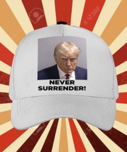 Donald Trump Never Surrender Lady’s Fleece Cropped Hoodie Tee Shirt