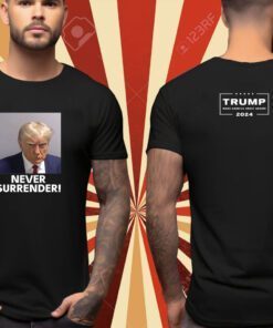 Donald Trump Never Surrender Lady’s Fleece Cropped Hoodie Tee Shirt