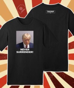 Donald Trump Never Surrender Lady’s Fleece Cropped Hoodie Tee Shirt