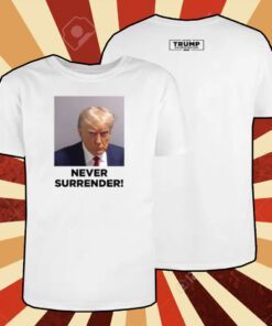 Donald Trump Never Surrender Lady’s Fleece Cropped Hoodie Tee Shirt