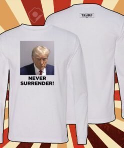 Donald Trump Never Surrender Lady’s Fleece Cropped Hoodie Tee Shirt