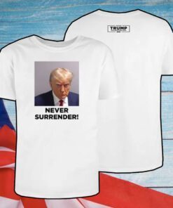 Trump Never 2024 Surrender Women Flowy Cropped Tee Shirt