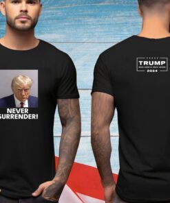 Trump Never 2024 Surrender Women Flowy Cropped Tee Shirt