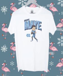 UNC Football Drake Maye Caricature Tee Shirt