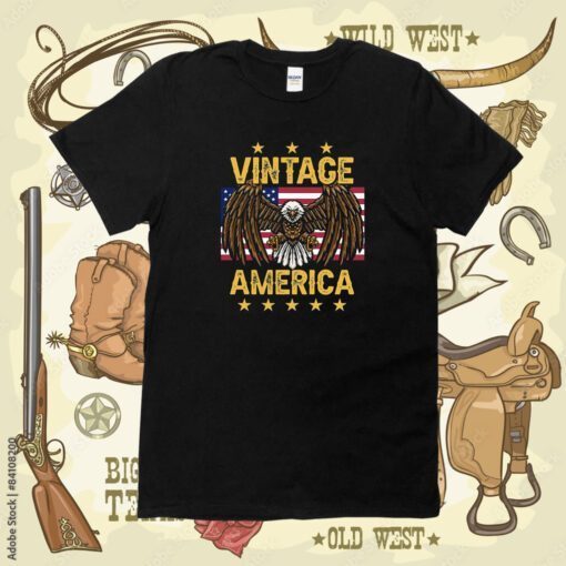 Flag America Eagle Vintage T-Shirt