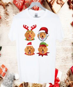 Cute Golden Doodle Christmas, Santa Dog Tee Shirt