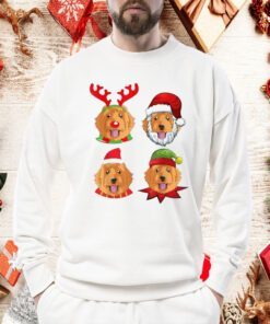 Cute Golden Doodle Christmas, Santa Dog Tee Shirt