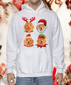 Cute Golden Doodle Christmas, Santa Dog Tee Shirt