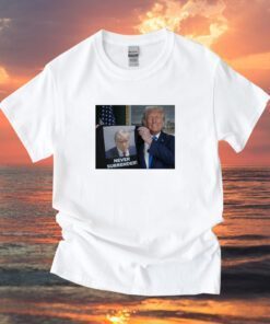 Donald Trump Shows Off Trump Mugshot Never Surrender Hooded T-Shirt