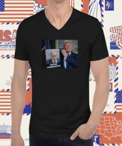 Trump Shows Off Trump Mugshot Never Surrender T-Shirt