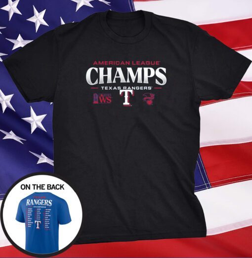 Texas Rangers Fanatics Branded 2023 American League Champions Roster Shirt
