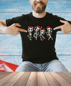 Funny Christmas Skeleton Dancing Xmas Light Music Christmas T-Shirt