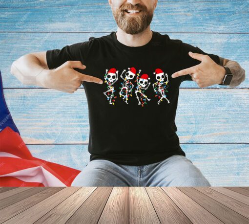 Funny Christmas Skeleton Dancing Xmas Light Music Christmas T-Shirt