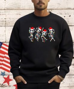 Funny Christmas Skeleton Dancing Xmas Light Music Christmas T-Shirt