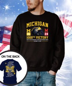Michigan Wolverines 1000th Victory First Team In History To Win 1000 Division 1 Games November 18, 2023 Hoodie Shirt