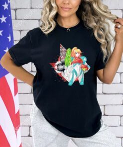 Samus Aran from Metroid battle ready hunter at night shirt