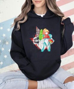 Samus Aran from Metroid battle ready hunter at night shirt