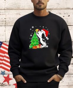 Snoopy Christmas tree with Woodstock funny shirt