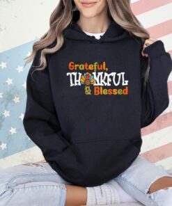 Thankful Grateful Blessed Thanksgiving Turkey Girls Boys Men T-Shirt